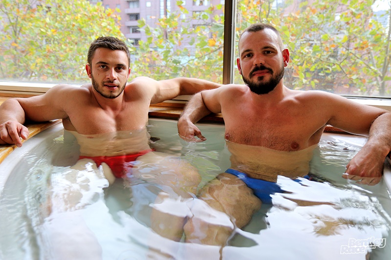 BentleyRace french muscle boy Romain Deville australian James Nowak big thick uncut dick anal ass fucking speedos sexy boys ripped abs 004 gay porn sex gallery pics video photo - Aussie James Nowak's hot tub hook up with Romain Deville