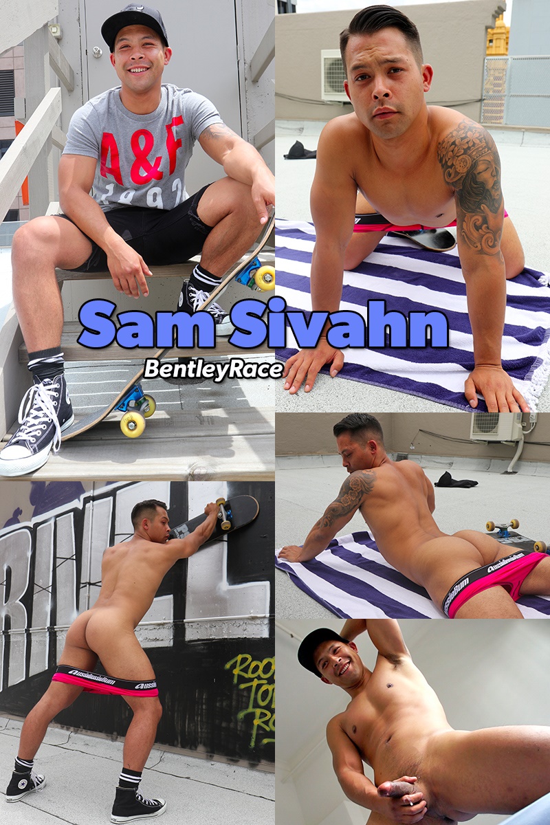SamSivahn100035 gay porn sex gallery pics video photo - Bentley Race hottie Indonesian Sam Sivahn strips naked and jerks his hard dick