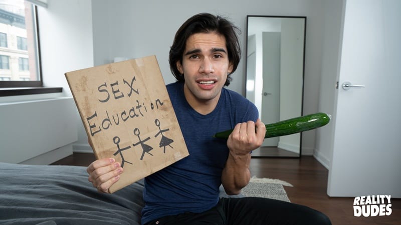 Reality Dudes sex education Ty Mitchell fucking cucumber before fucks big hard cock 011 gay porn pics - Reality Dudes sex education starts with Ty Mitchell fucking a cucumber before he fucks a big hard cock