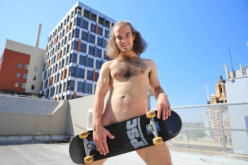 Long haired young Aussie stud Reece Anderson strips naked outdoors stroking huge uncut cock 24 gay porn pics - Long haired young Aussie stud Reece Anderson’s strips naked outdoors stroking his huge uncut cock