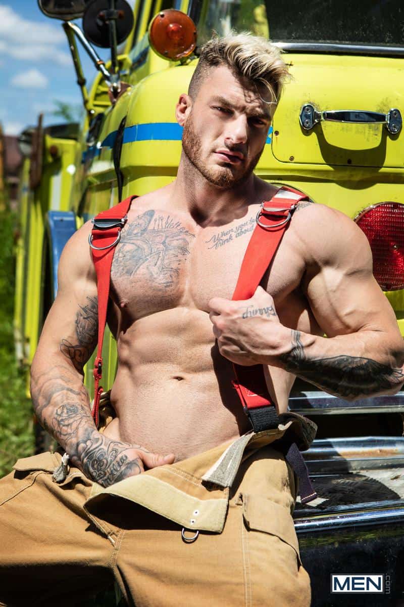 Firefighters Skyy Knox hot holes double fucked muscled hunks William Seed Malik Delgaty huge dicks 9 gay porn pics - Firefighters Skyy Knox’s hot holes double fucked by muscled hunks William Seed and Malik Delgaty’s huge dicks