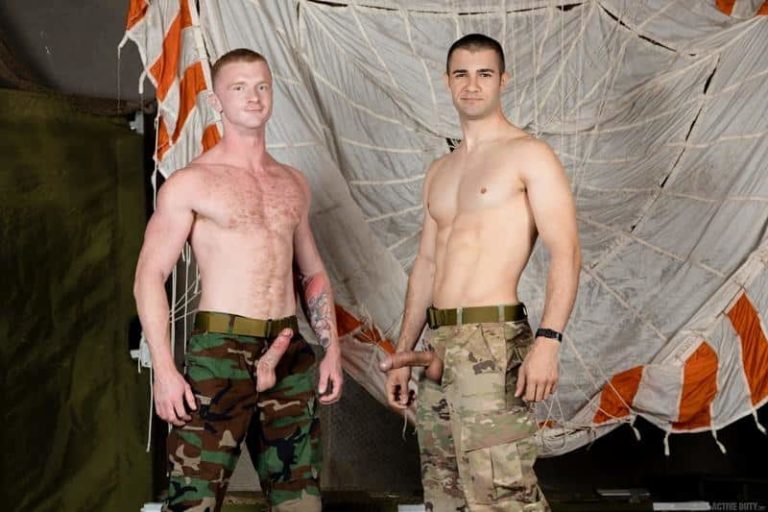 Ripped army stud Kyler Drayke massive thick dick barebacking ginger rookie Brody Fox bubble ass 0 gay porn pics 768x512 - Ripped army stud Kyler Drayke’s massive thick dick barebacking ginger rookie Brody Fox’s bubble ass